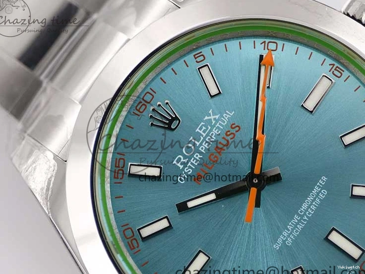 1:1 Milgauss ICE TWF Best SH3131 Blue Bracelet on 116400 SS GV 904L Dial Edition 0211